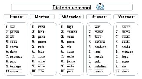 Completísimo Material Para Hacer Dictados Semanales De Palabras