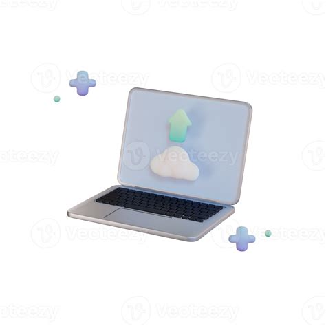 Cloud Storage, Laptop Upload 3d Illustration 8550504 PNG