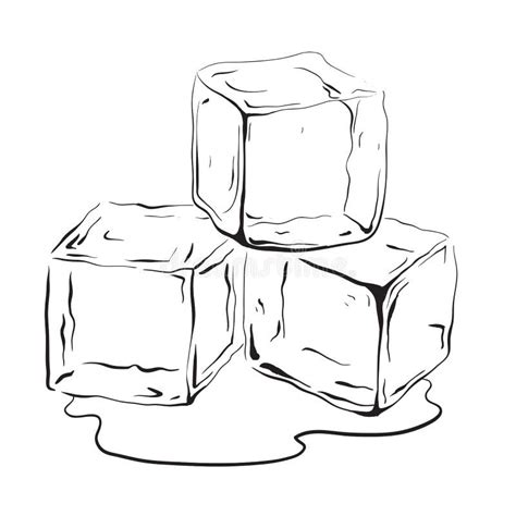 Cubo De Hielo En Una Mano Ilustración Del Vector Ilustración De Frío