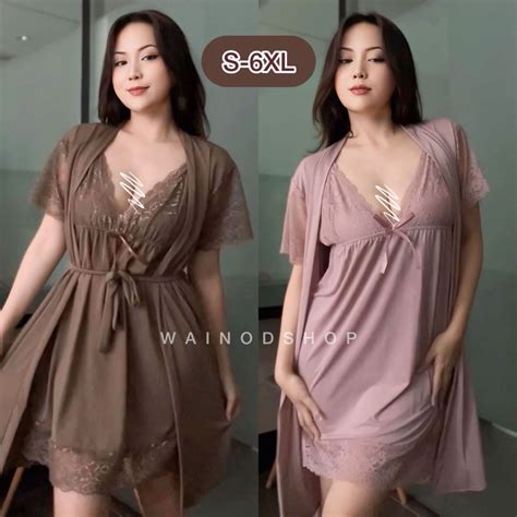 Jual Bianca S Xl Sexy Lingerie Dress Kimono Wainodshop Shopee