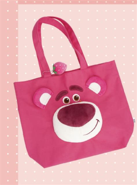 Disney Pixar Taiwan Family Mart Limited Strawberry Lotso 16" Tote Bag – Lavits Figure