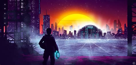 Digital Artwork New Retro Wave Retrowave Synthwave Cyberpunk Futuristic