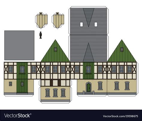 Papercraft Houses Vintage House Papercraft Template Printable