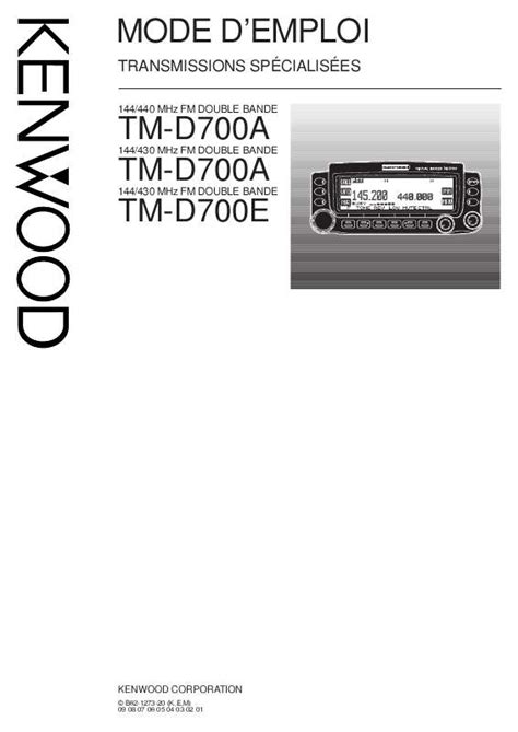 Notice Kenwood Tm D700e Talkie Walkie Trouver Une Solution à Un Problème Kenwood Tm D700e Mode