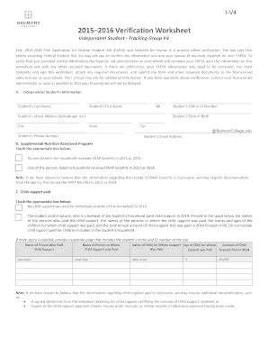 Fillable Online Iv Verification Worksheet Independent Student