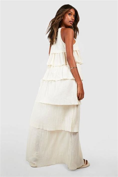 Dresses Cheesecloth Ruffle Tiered Maxi Dress Boohoo