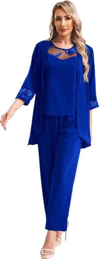 Ranrann Womens Elegant Wedding Guest Pants Suit Piece Set Formal