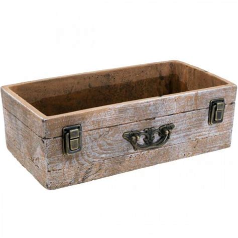 Floristik24 fr Jardinière tiroir béton aspect bois antique 31x17x10cm 03158