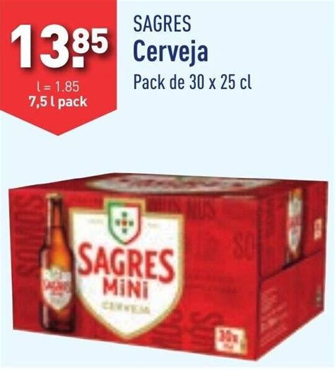 Promoção SAGRES Cerveja Pack de 30 x 25 cl em ALDI