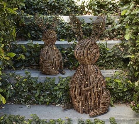 Rattan Bunny With Twinkle Lights Pottery Barn