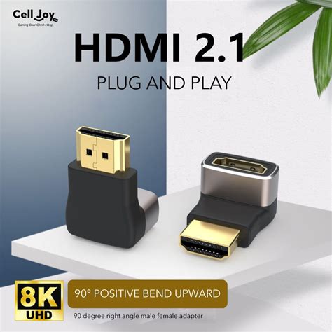 Cổng Chuyển Hdmi To Hdmi 8k Chuyển đổi Male Sang Female Vuông Góc Celljoy