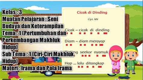 Video Pembelajaran Kelas 3 Tema 1 Sub Tema 1 SBdP Materi Irama Dan