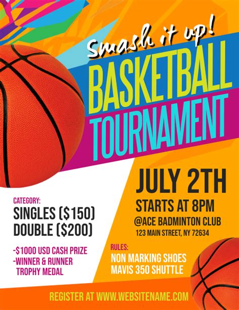 Basketball Tournament Flyer Template Postermywall