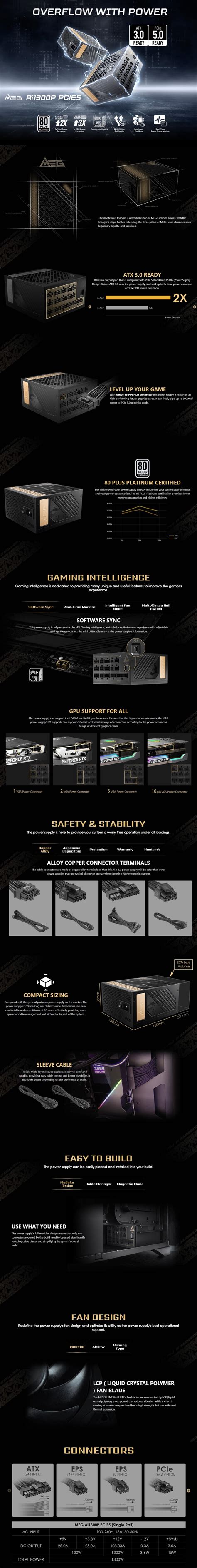 Msi Mpg Ai P W Platinum Pcie Atx Modular Psu Ple Computers