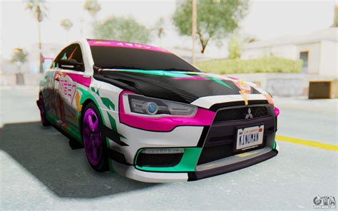 Mitsubishi Lancer Evo X Racing Miku 2016 Itasha Para GTA San Andreas