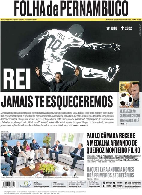 Capa Folha De Pernambuco Ter A De Novembro De