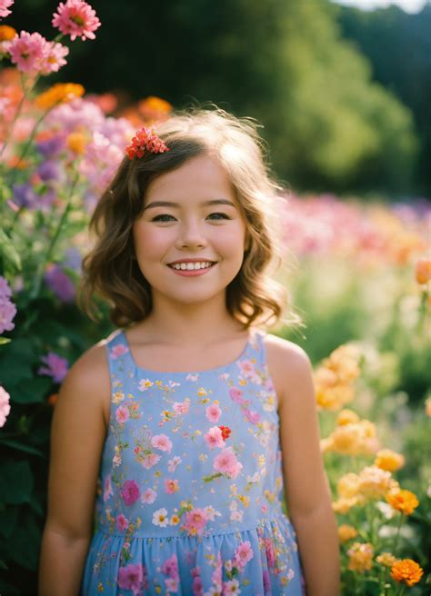 Lexica - Happy Lil Rae Black standing in a beautiful field of flowers