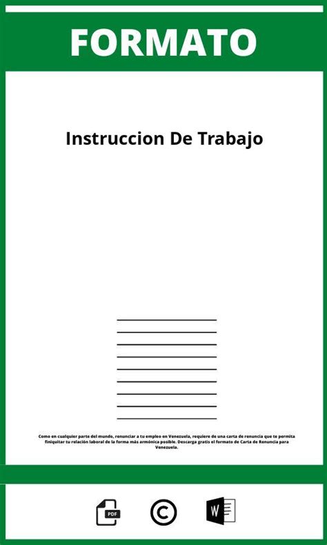 Formato De Instruccion De Trabajo