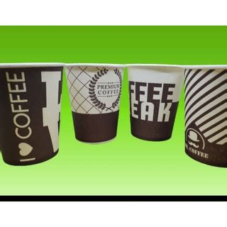 Jual Paper Hot Cup Gelas Kertas Oz Ml Handle Motif Coffee Isi