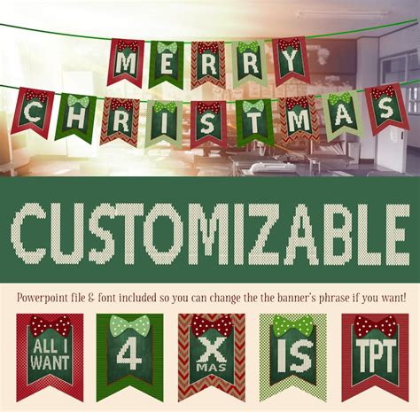 Christmas Printable and Editable Banner Perfect for Winter - Etsy