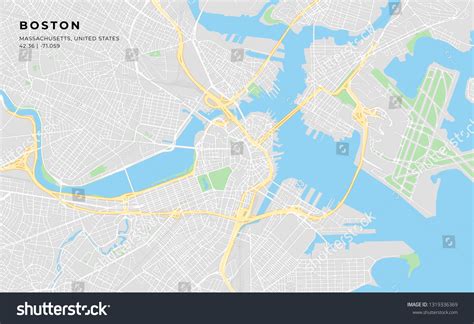 Printable Streetmap Boston Including Highways Major Stock Vector ...