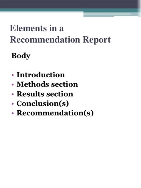 Recommendation Report