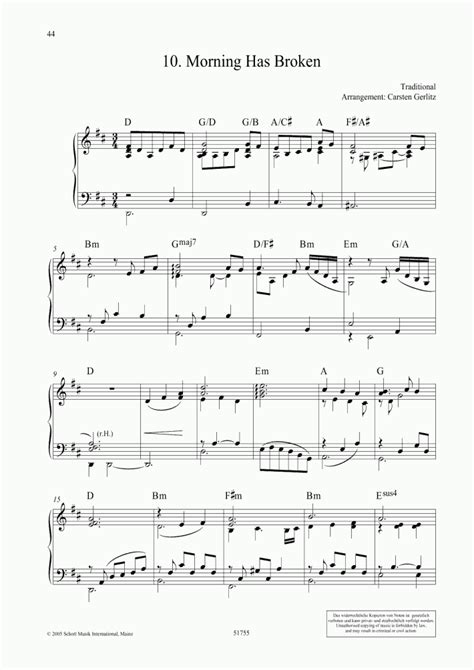 Morning Has Broken Piano Sheet Music | OnlinePianist