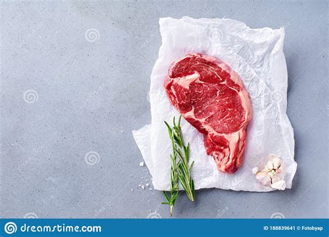 Top View Black Angus Prime Beef Rib Eye Steak Stock Image Image Of