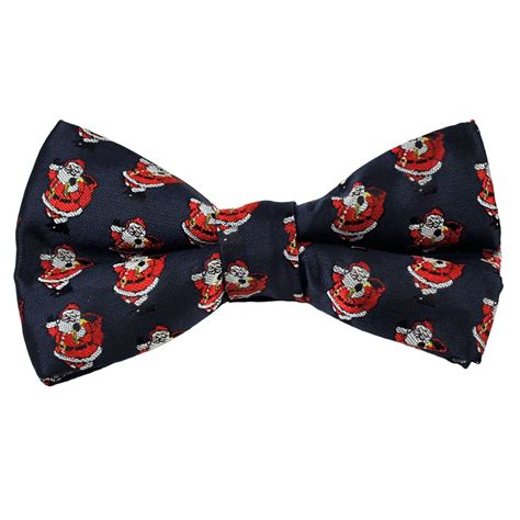 Navy Blue Santa Claus Novelty Christmas Bow Tie