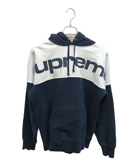 なにかあり Supreme Supreme Blocked Hooded Sweatshirt ネイビー Mの通販 By Tai