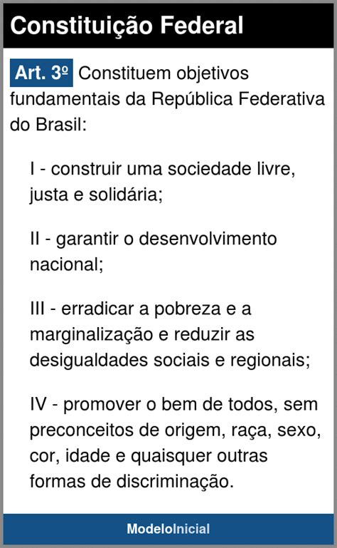 Artigo 3 Constituição Federal 1988