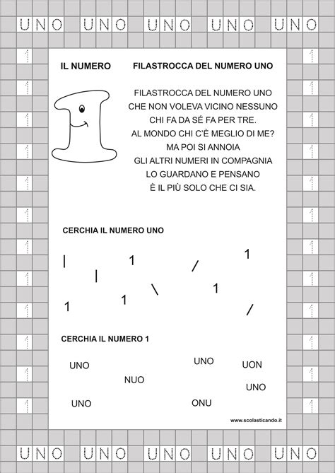 Classe Prima Matematica Il Numero 1 Schede Da Scaricare Matematica