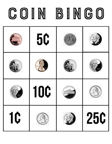 Money Bingo Printable Cards - Printable Card Free