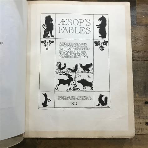 Aesop S Fables Illustrated By Arthur Rackham First Edition