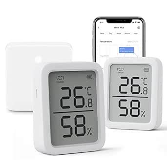 SwitchBot Wlan Thermometer Hygrometer Innen 2 Stück und Hub Mini