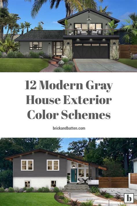 12 Modern Gray House Exterior Color Schemes | brick&batten | Gray house ...