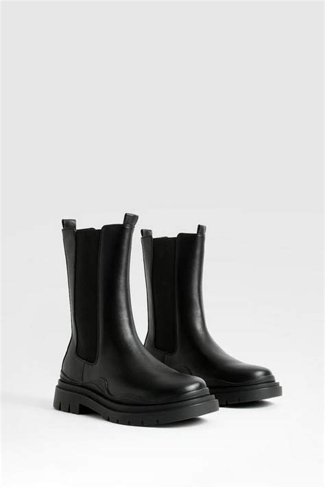 Wide Fit Calf Height Chelsea Boots Boohoo Uk