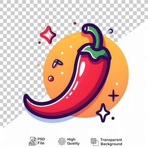 Premium PSD A Red Hot Chili Pepper Illustration On Transparent Background