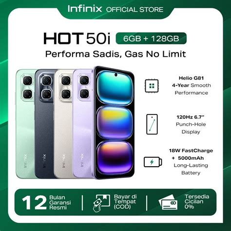 Jual Infinix Hot 50i Ram 6 Rom 128 Garansi Resmi Infinix 1 Tahun Shopee Indonesia