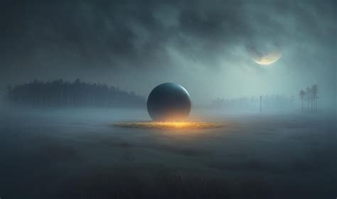 Premium Photo Ethereal Landscape With Soft Light Sphere For Dreamy