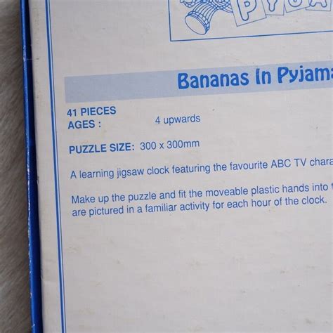 Vintage Bananas In Pyjamas Puzzle 90s Vintage Time Puzzle Learning