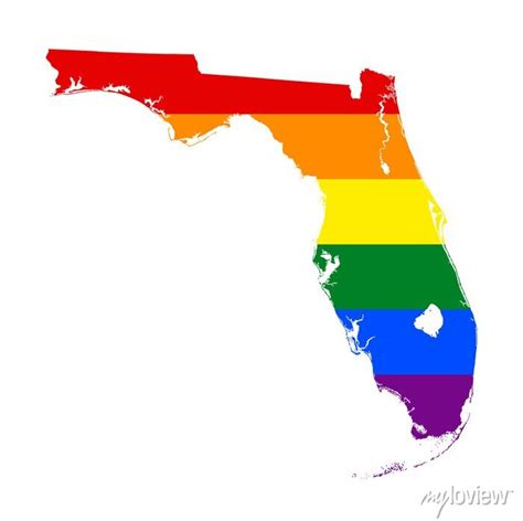 Lgbt Flag Map Of The Florida Png Rainbow Map Of The Florida Posters