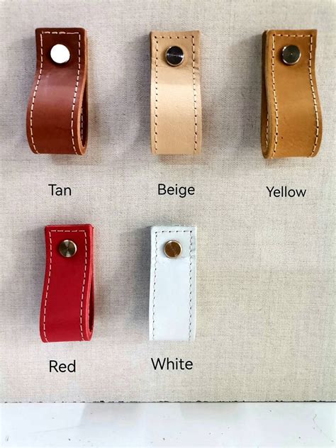 Leather Drawer Pulls, Furniture Leather Knobs for Cabinet Doors ... 