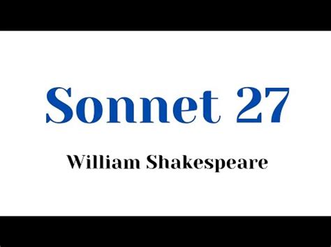 Sonnet 27 By William Shakespeare Poem In Tamil Literaturesynopsis