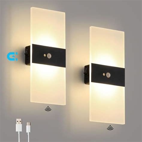 Pi Ces Applique Mural Batterie Usb Rechargeable Lampe Murale Avec