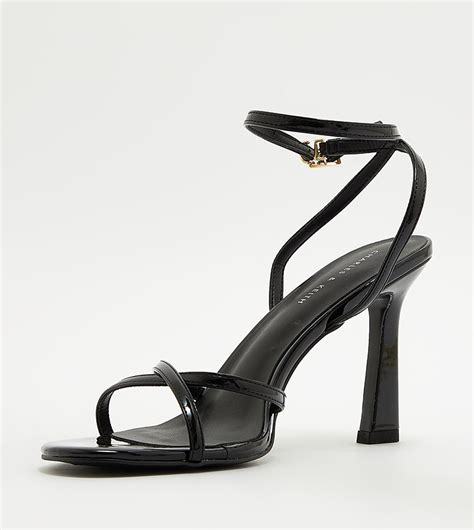 Buy Charles And Keith Patent Crossover Strap Heel Sandals In Black 6thstreet Uae