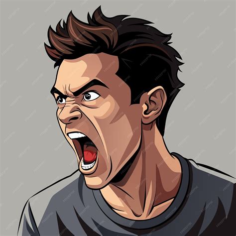 Premium Vector | Angry mad outraged stressed young men yelling shouting