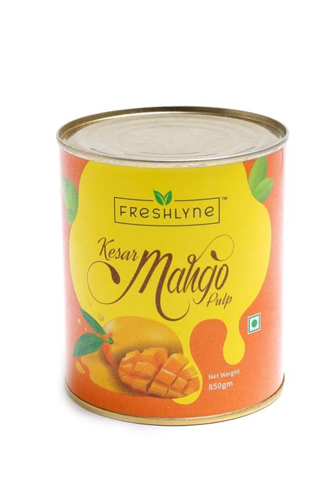 Freshlyne Yellow Kesar Mango Pulp Packaging Type Tin Packaging Size