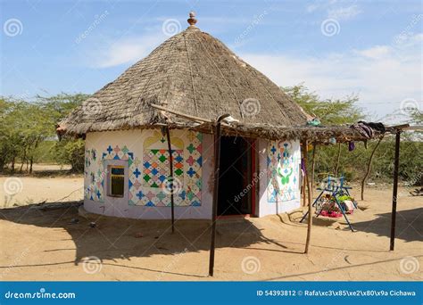 Traditionally Decorated Hut In India Stock Photo Image Of Rajasthan