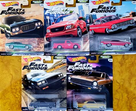 Hot Wheels Fast Furious Set Motor City Muscle 5 Minis Velozes E Furiosos Universo Hot Wheels